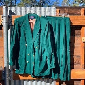 Vintage 80's Kenneth Gordon Pleated Skirt and Blazer - 2pc Set